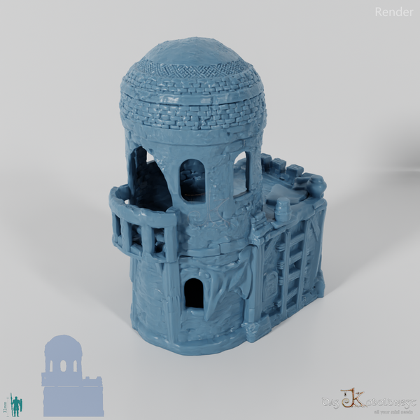 Großes Wüstenhaus mit rundem Turm