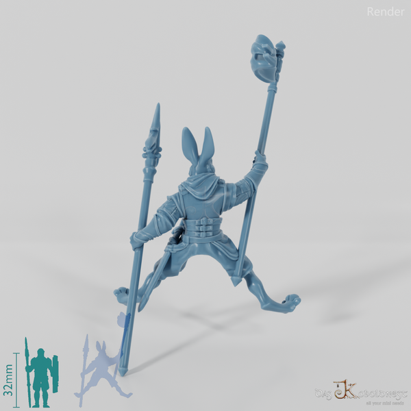 Hasenvolk-Bannerträger in Reitpose