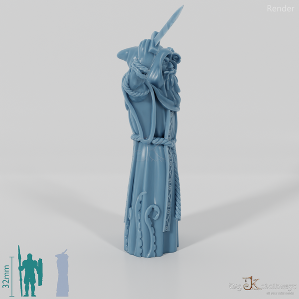 Kultist mit Dolch und Schriftrolle