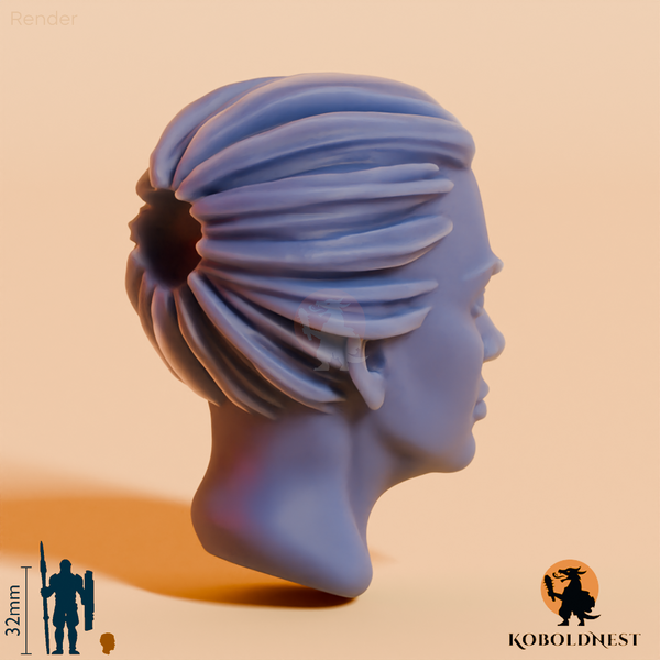 Frauenkopf - 44 (für modulare Frisuren)