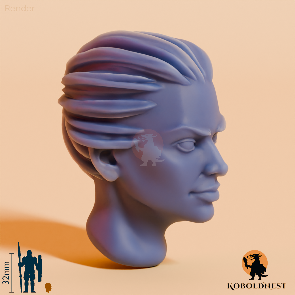 Frauenkopf - 44 (für modulare Frisuren)