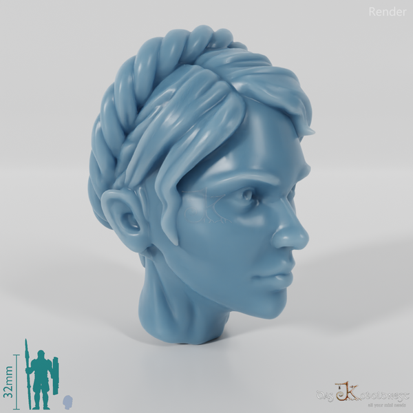 Frauenkopf - Geflochtener Haarkranz