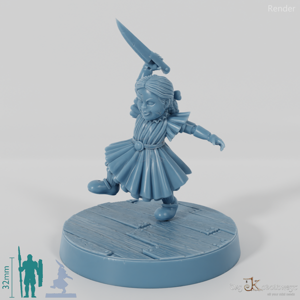 Animierte Spielzeugpuppe mit Dolch 1