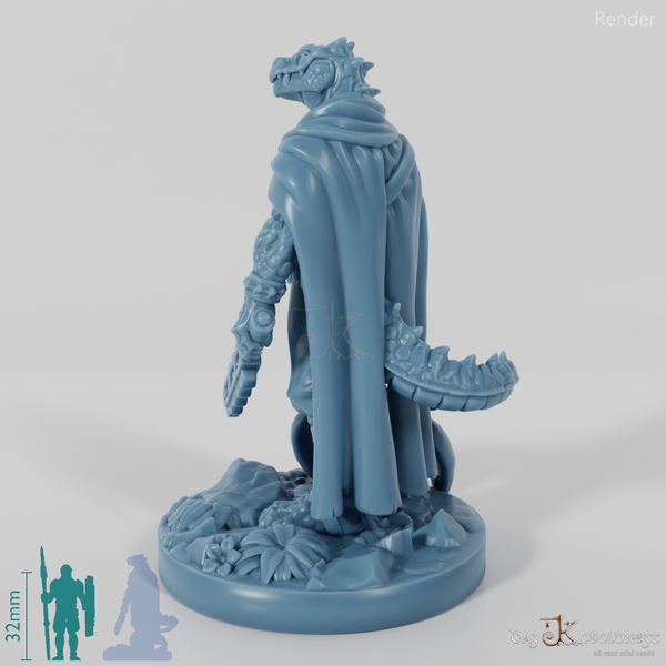 Koa, Echsenvolk Kampfmeister mit Keule (Pose 1)