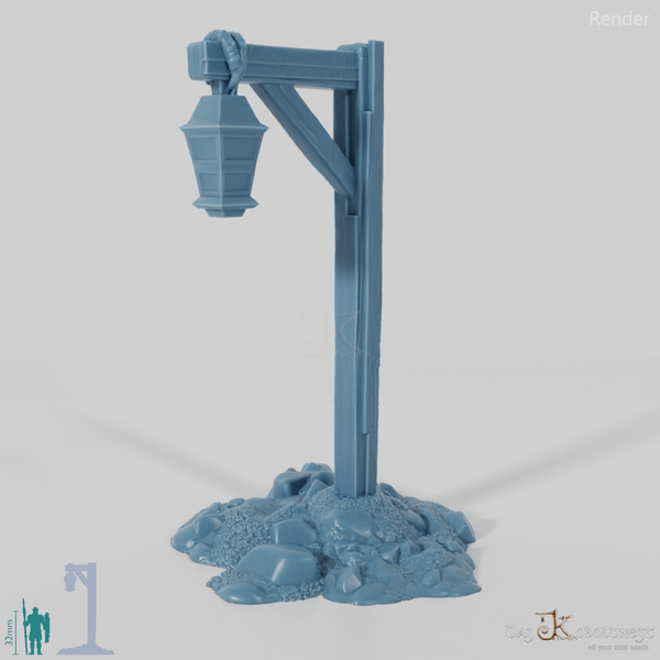 Laterne - Straßenlaterne an Holzpfosten