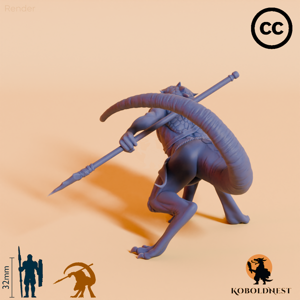 Echsenvolk-Krieger mit Speer 02