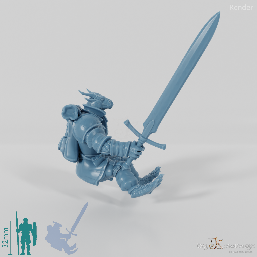 Dragonborn-Krieger 04 - Reiterpose