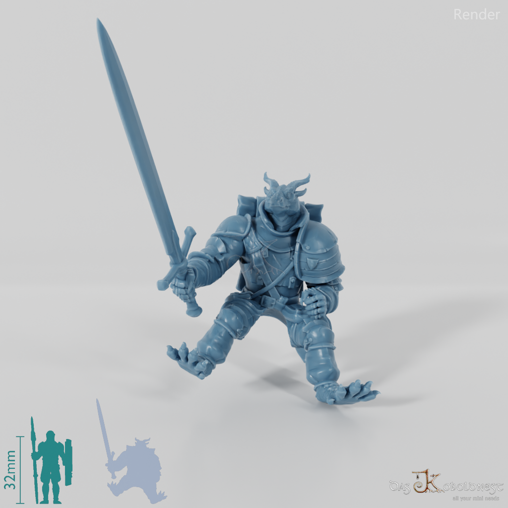 Dragonborn-Krieger 04 - Reiterpose