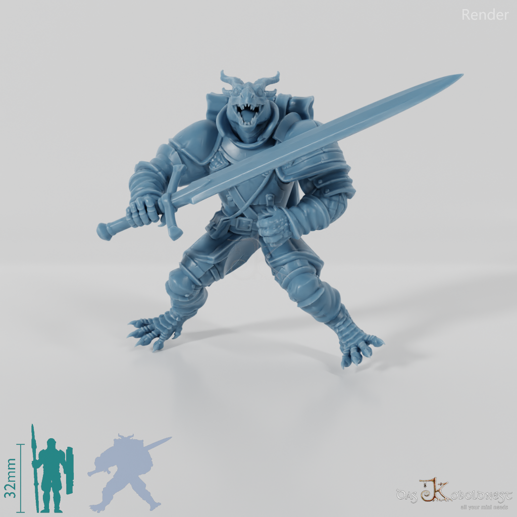 Dragonborn-Krieger 02 - Reiterpose