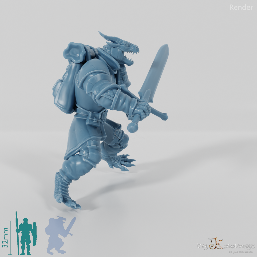 Dragonborn-Krieger 02 - Reiterpose