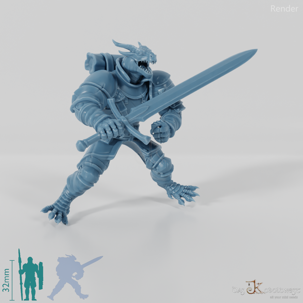 Dragonborn-Krieger 02 - Reiterpose