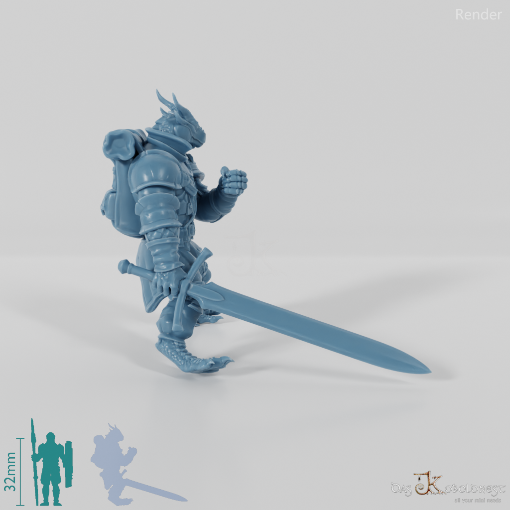 Dragonborn-Krieger 03 - Reiterpose