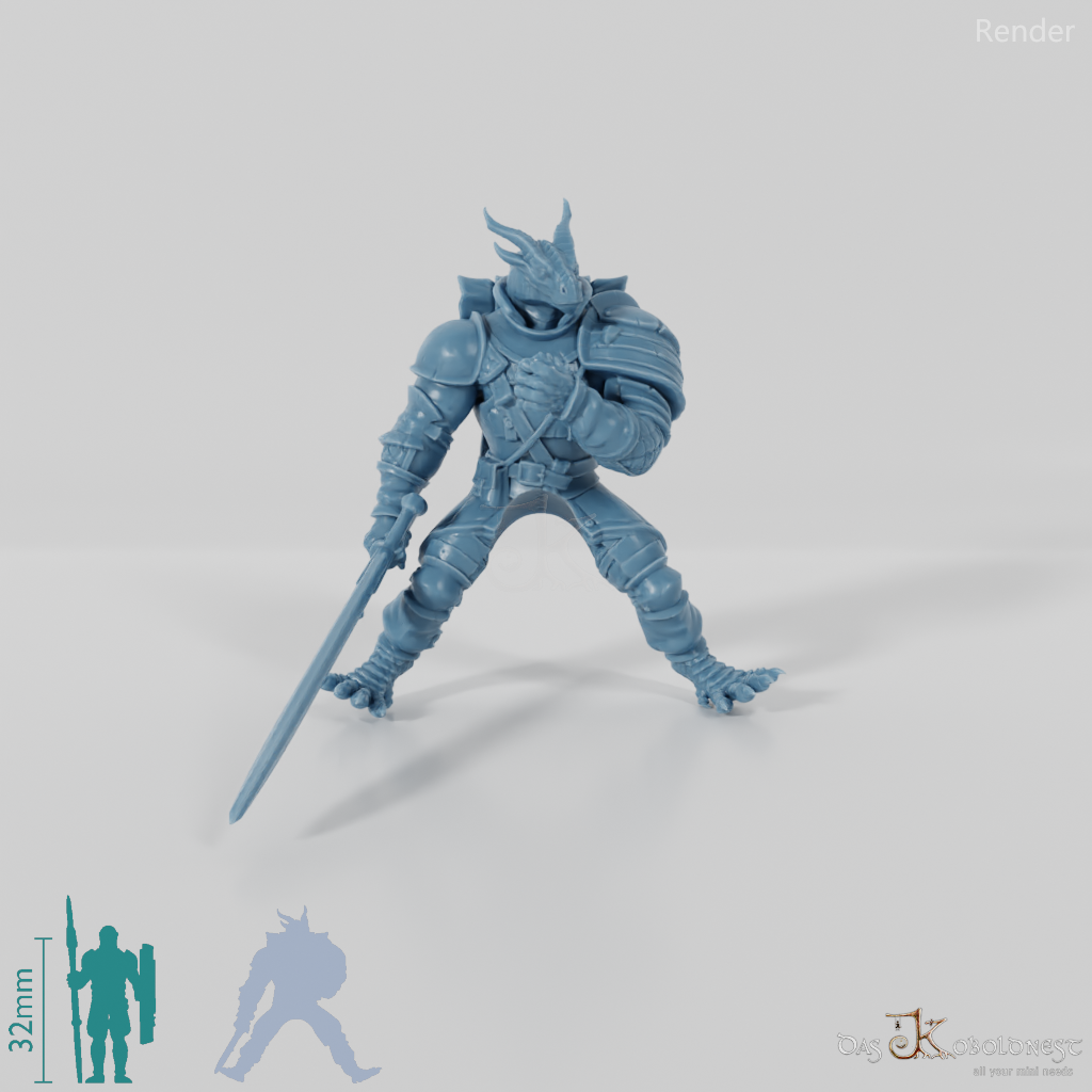 Dragonborn-Krieger 03 - Reiterpose