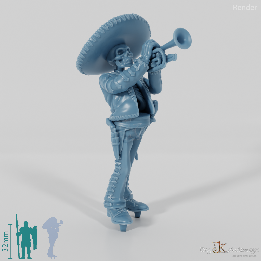 Skelettierter Mariachi-Musikant 04