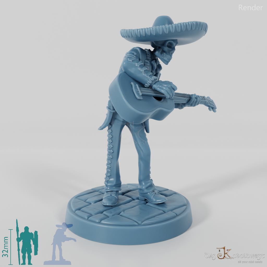 Skelettierter Mariachi-Musikant 01