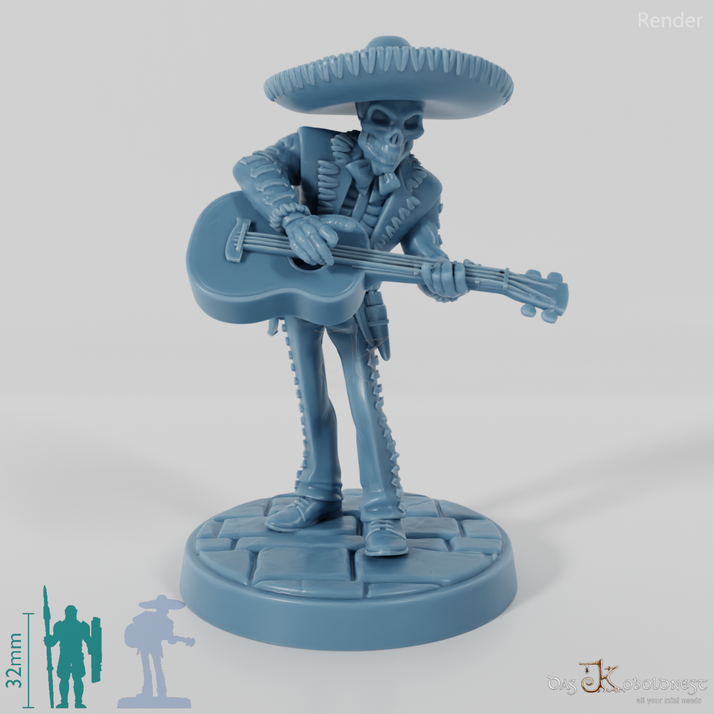 Skelettierter Mariachi-Musikant 01