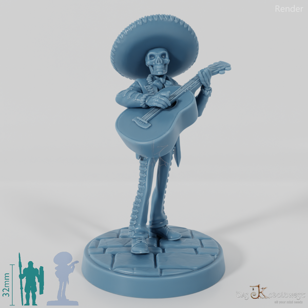 Skelettierter Mariachi-Musikant 02
