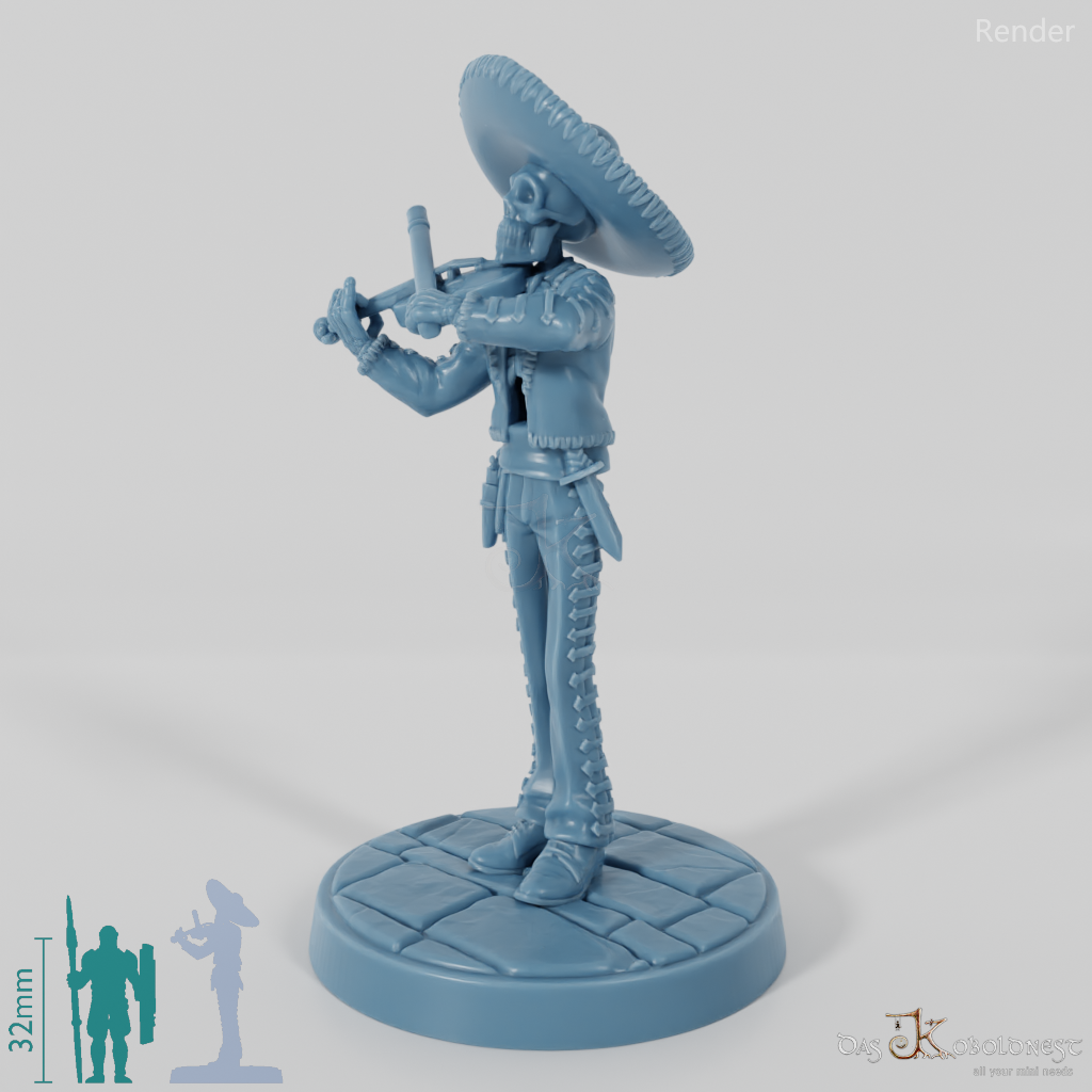 Skelettierter Mariachi-Musikant 03