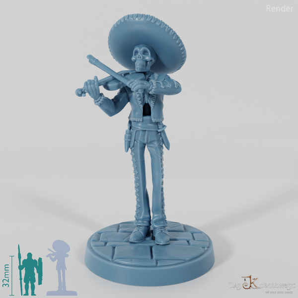 Skelettierter Mariachi-Musikant 03