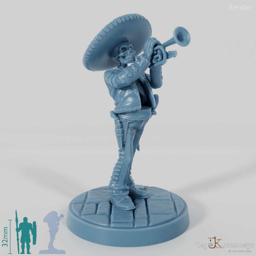 Skelettierter Mariachi-Musikant 04