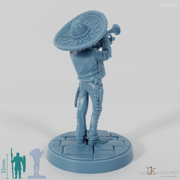 Skelettierter Mariachi-Musikant 04