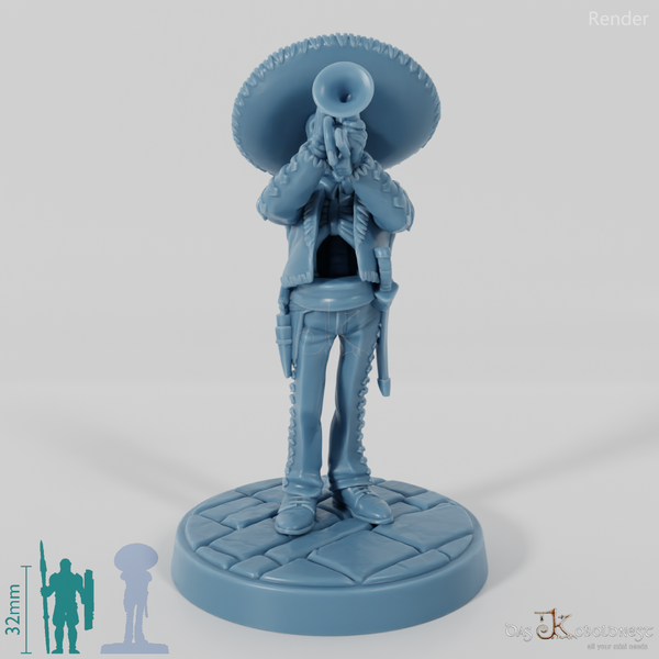 Skelettierter Mariachi-Musikant 04