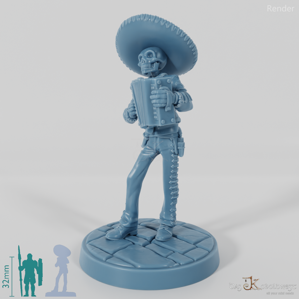 Skelettierter Mariachi-Musikant 05