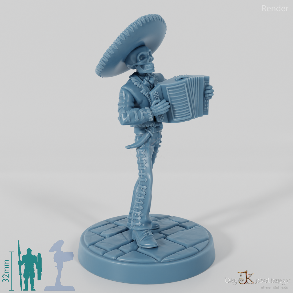 Skelettierter Mariachi-Musikant 05