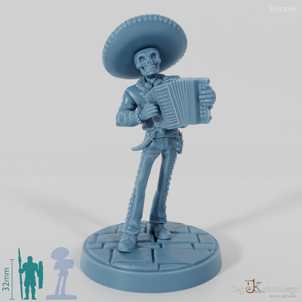 Skelettierter Mariachi-Musikant 05