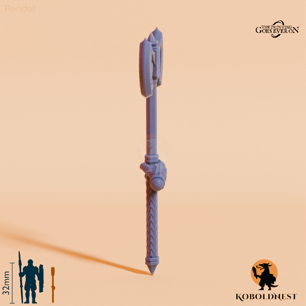 Minenzwerg-Kriegsaxt C mit Hand