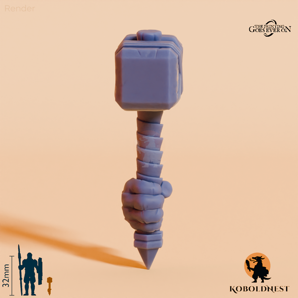 Minenzwerg-Hammer B mit Hand