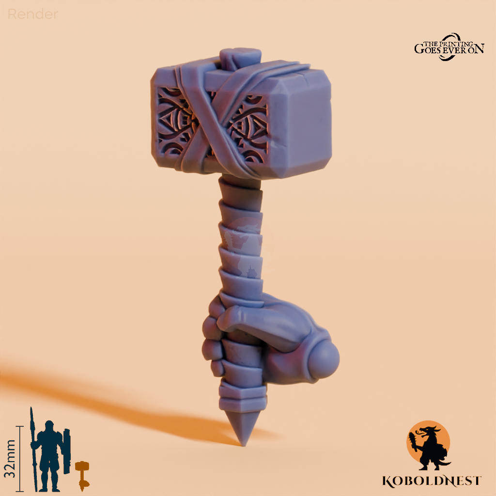 Minenzwerg-Hammer B mit Hand