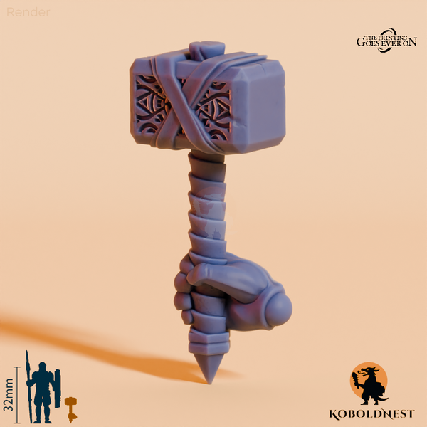 Minenzwerg-Hammer B mit Hand