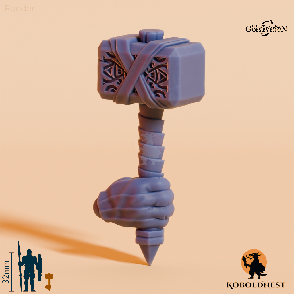 Minenzwerg-Hammer B mit Hand