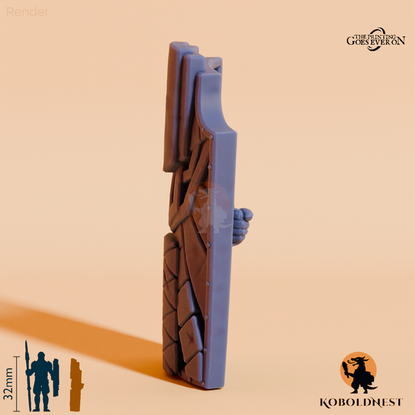 Minenzwerg-Pavese mit Hand