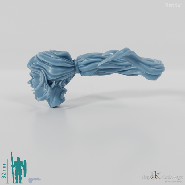 Frauenkopf - Wehender Pferdeschwanz (Wütend)