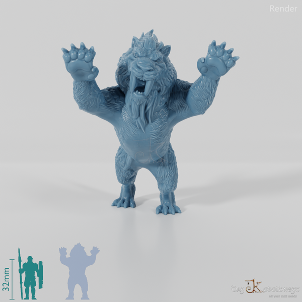 Angreifender Säbelzahntiger