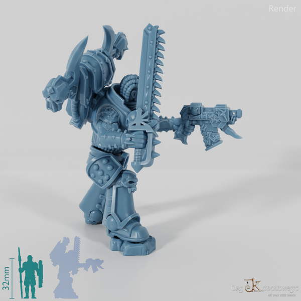 Void Blessed Soldiers - Savage Gladiator mit Kettenschwert und Pistole 04