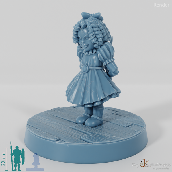 Animierte Spielzeugpuppe mit Schere