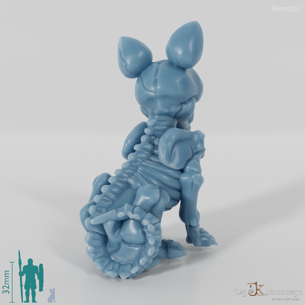 Sitzende Skelettkatze