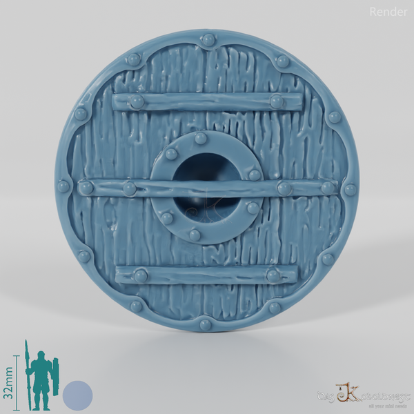 Rundschild mit Verzierungen