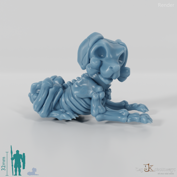 Liegender Skeletthund