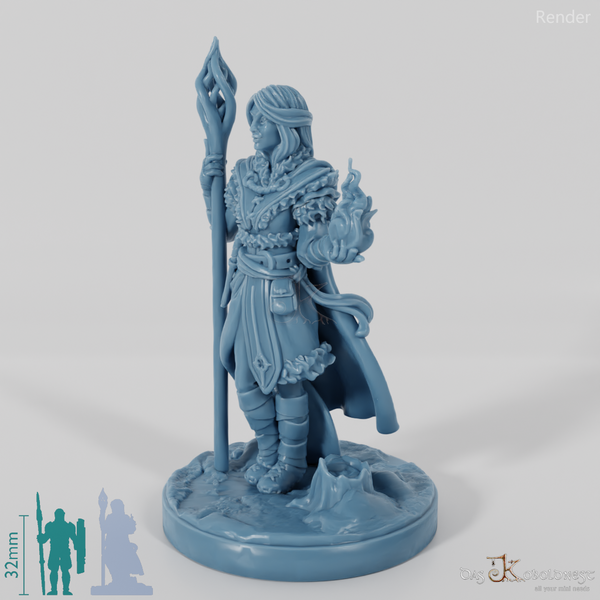 Elena, Schülerin des Nordens mit Feuerzauber (Pose 1)