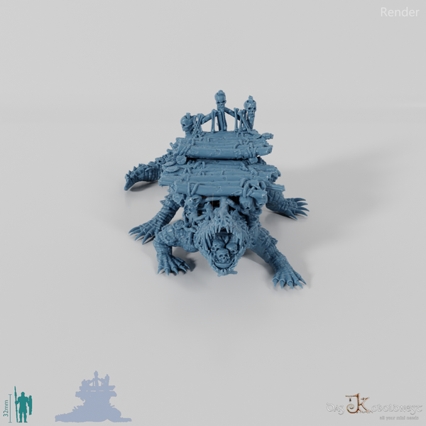 Krokodil - Uraltes Sumpfkrokodil mit Transportplattform