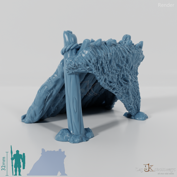 Simpler, fellbedeckter Unterstand