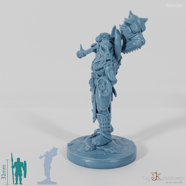 Vaultamir, Stoischer Barbar mit Hammer (Pose 1)