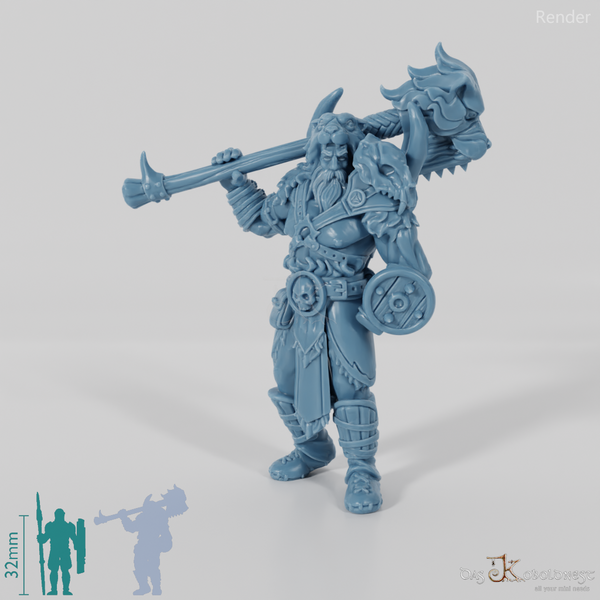 Vaultamir, Stoischer Barbar mit Hammer (Pose 1)