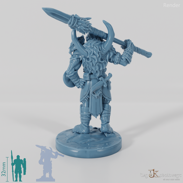 Vaultamir, Stoischer Barbar mit Speer (Pose 1)