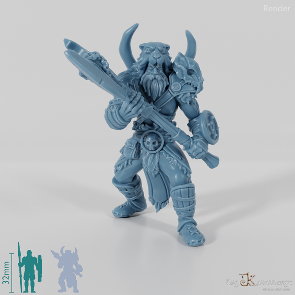 Vaultamir, Stoischer Barbar mit Axt (Pose 2)