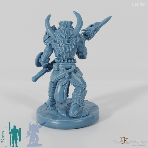 Vaultamir, Stoischer Barbar mit Speer (Pose 2)